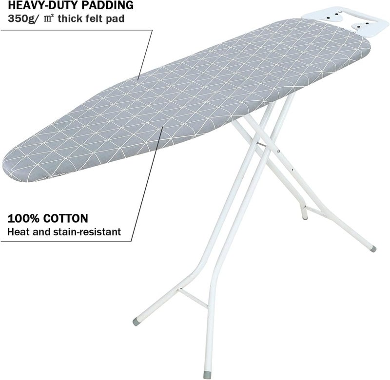 LCLW Ironing Board Cover and Pad Standard Size 15 x 54,3 Pairs of Hook and Loop Fastener Straps,Elastic Edges,Cotton Iron Board Cover with Scorch Resistant Thick Padding (Pattern G) - Image 3